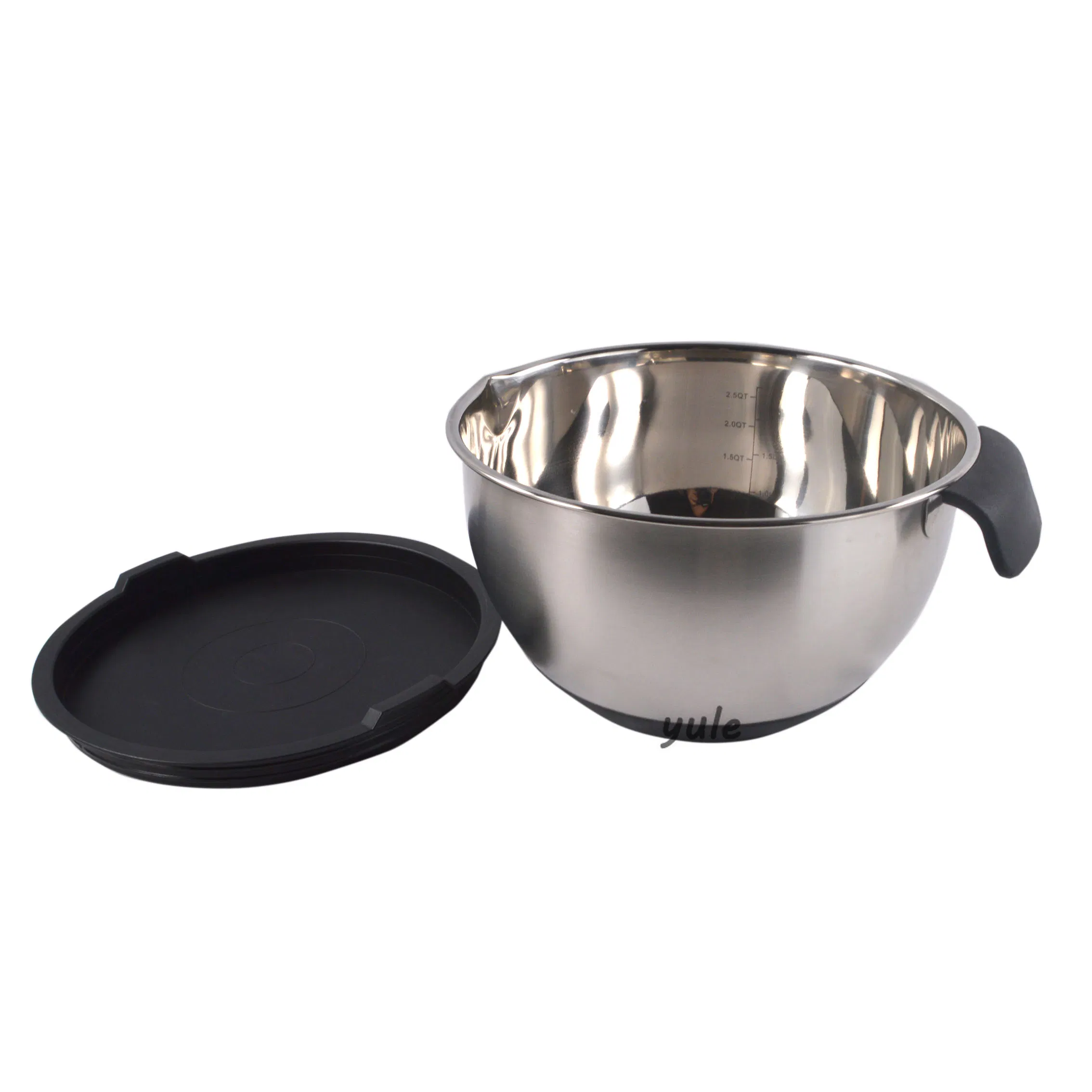 Black Color Short Handle Stainless Steel Mixing Bowl