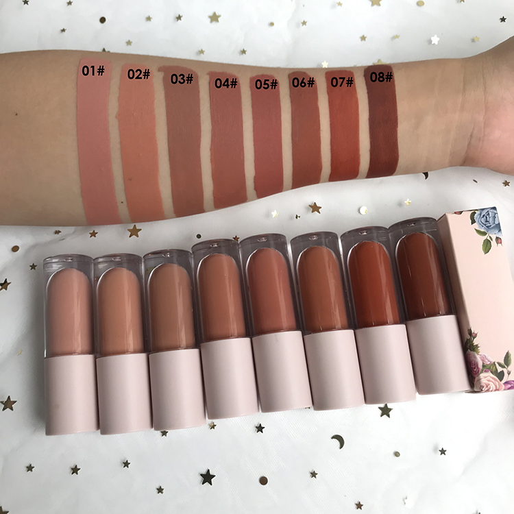 Customizable Matte Finish Lipstick Long-Lasting Lip Gloss Kiss-Proof Nude Liquid Lipstick Makeup