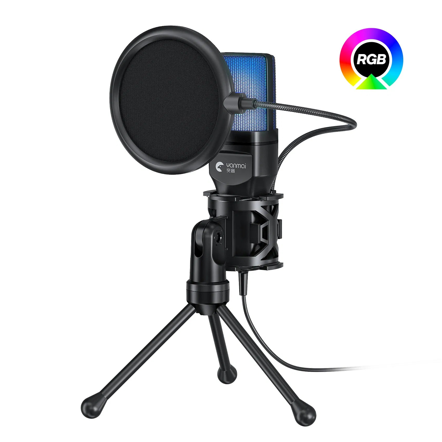 Cool RGB Lighting Integrated Foldable Microphone