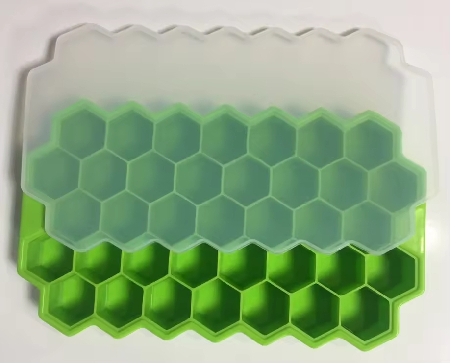 BPA Free Food Grade Silicone Ice Cream Mold Honeycomb Silicone Ice Cube Tray with Lids