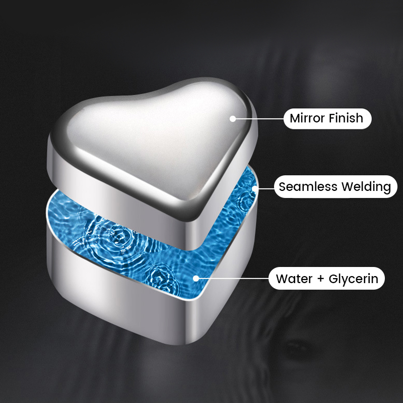Wholesale Reusable Silver Heart Shaped Whiskey Stone Ice Wine Stone Bar Tools Stainless Steel Whiskey Stones