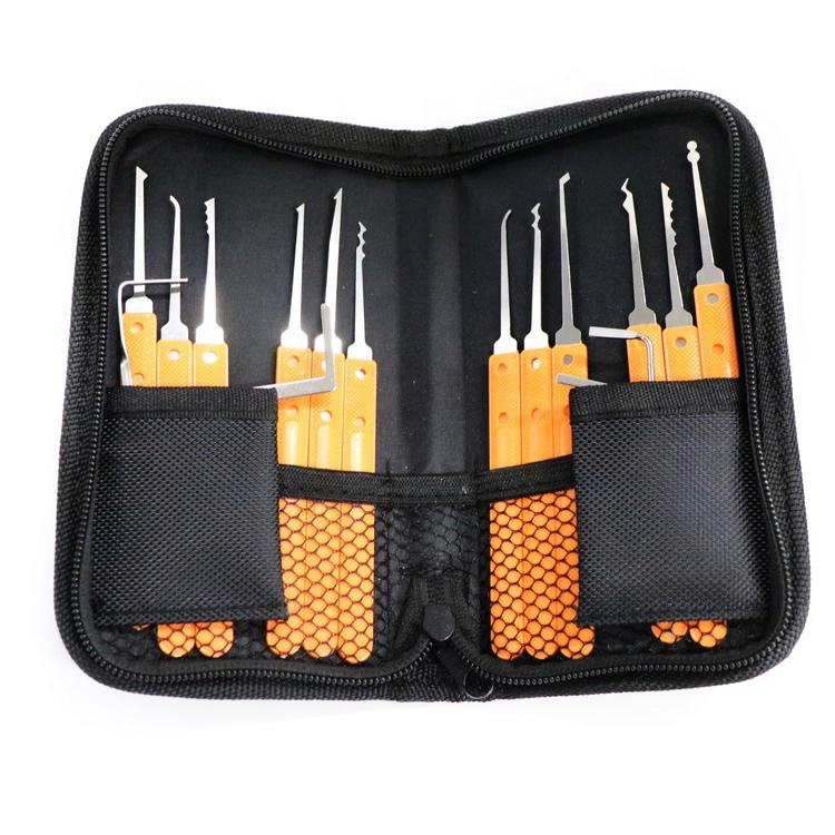 Professional 17 Pieces 1 Clear Practice Training Multi Lock Picking Locksmith Tool