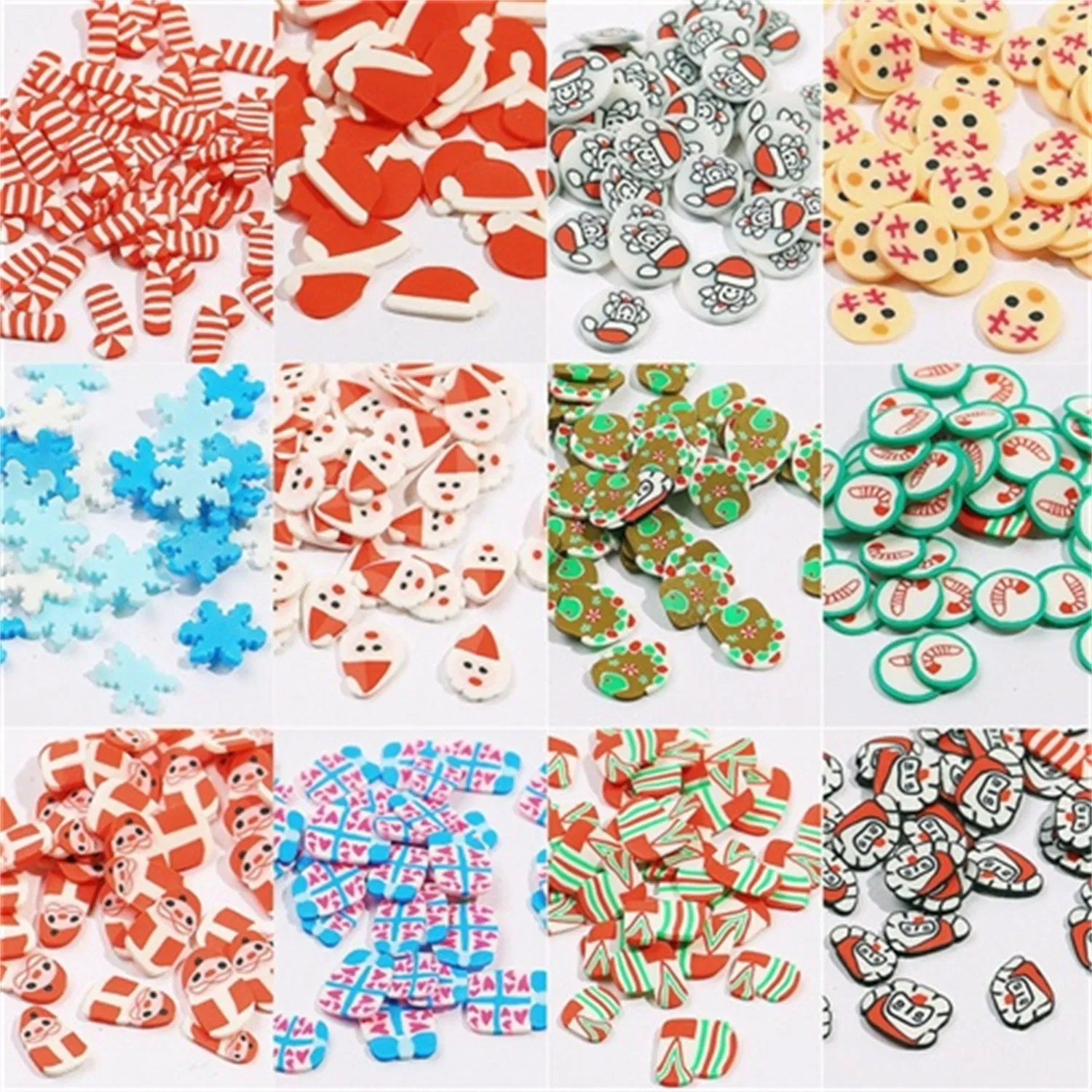Boxed Christmas Soft Pottery Slice Nail Art Decorations DIY Handmade Materials Manicure Decorations