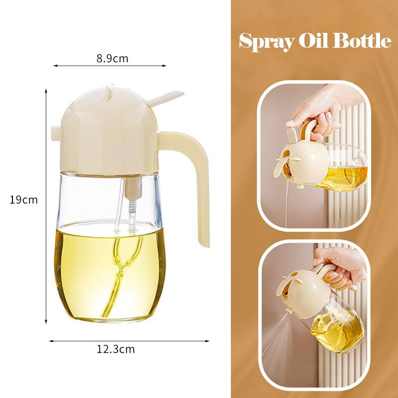 Creative Glass Oil Dispenser Bottle 580ml Glass Olive Oil Spray Bottle Auto Flip Oil Mister Spray Bottle for Kitchen Cooking Salad Baking