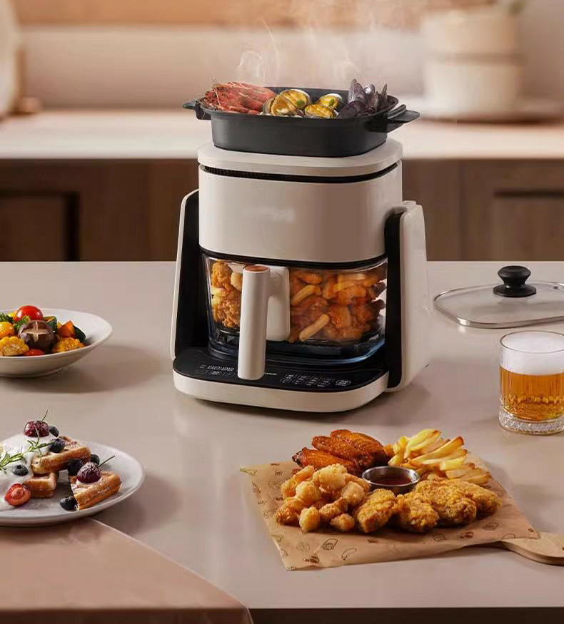 Visible Digital 5.5L Air Frying Pot and Cooker Multi-Functional Air Fryer with Cooking Pot and Baking Pan
