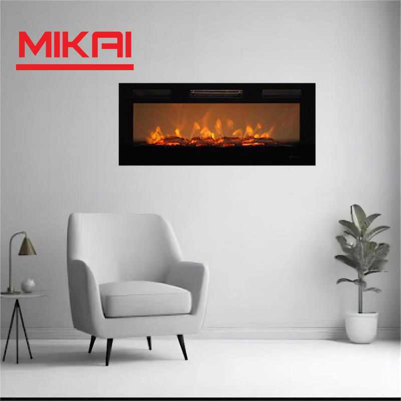 Decorative Flame Commercial Furniture Embedded Thermal Hanging Electric Fireplace