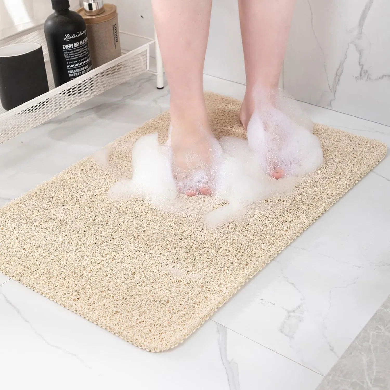 Non Slip Bathtub Mat, Foot Scrubber Anti Slip Fast Drying Shower Mat for Tub
