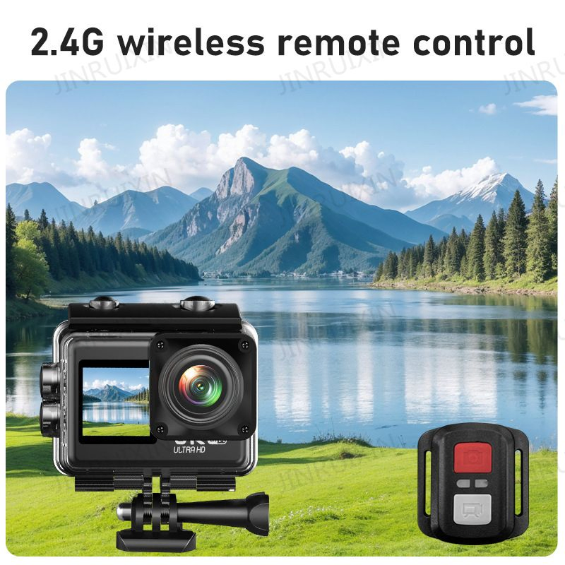 New Cross-Border Action Camera 6K HD Dual Screen Remote Control WiFi Interconnection Eis Anti-Shake Motion DV Camera