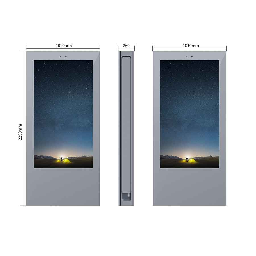 IP65 Waterproof 55 Inch Android Double Sided Totem Outdoor Digital Signage Display