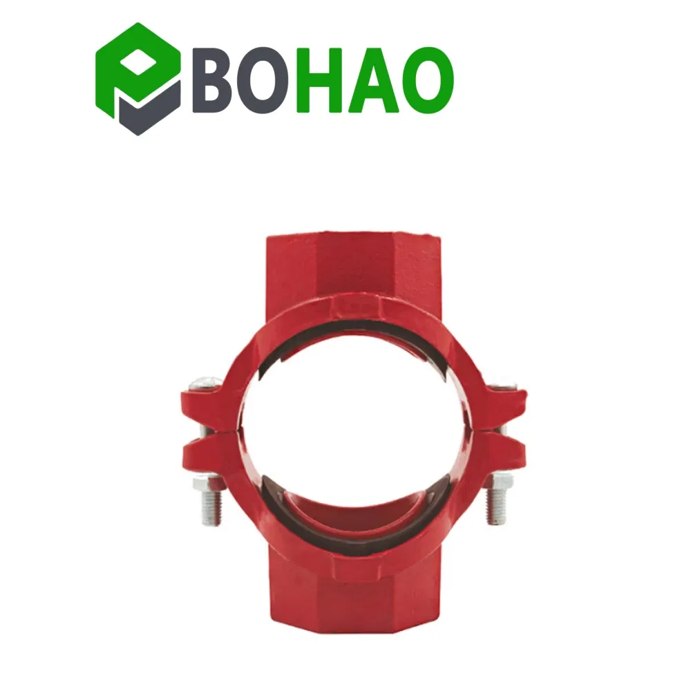 2 Inch Customized Grooved Pipe Fitting Ductile Iron Thread Mechanical Cross