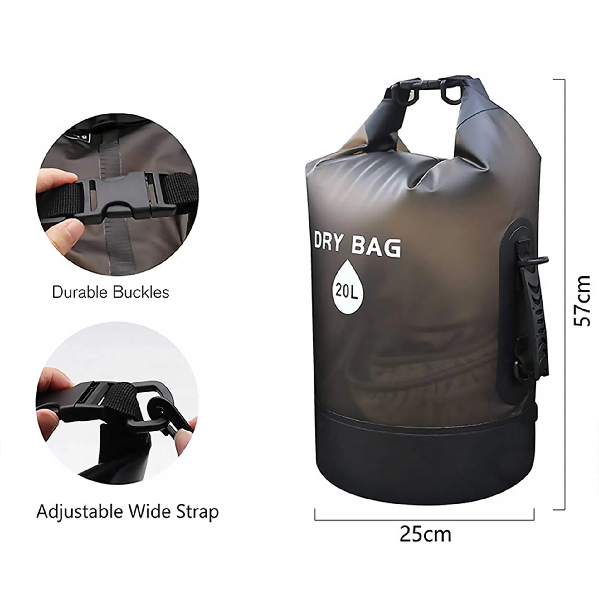 Outdoor Large Capacity Semi-Transparent Waterproof Bucket Bag