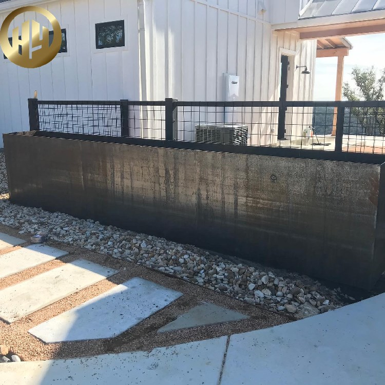 Flowerpot Weathering Steel Planter Box Custom Metal Flower Box