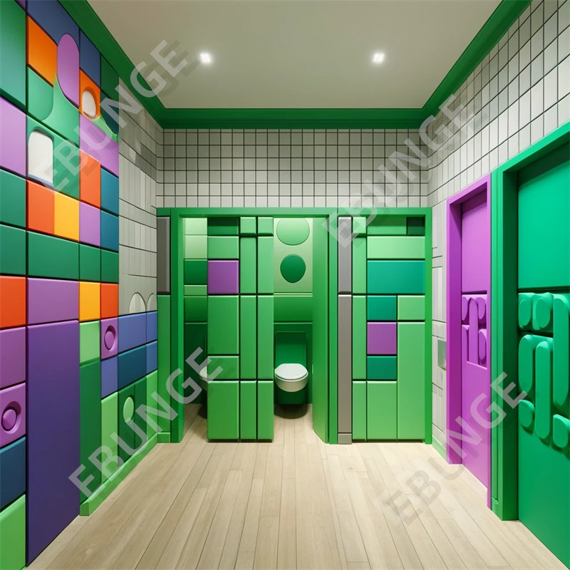 Shopping Mall Airport Bathroom Room Wood Public Toilet Stall Partition