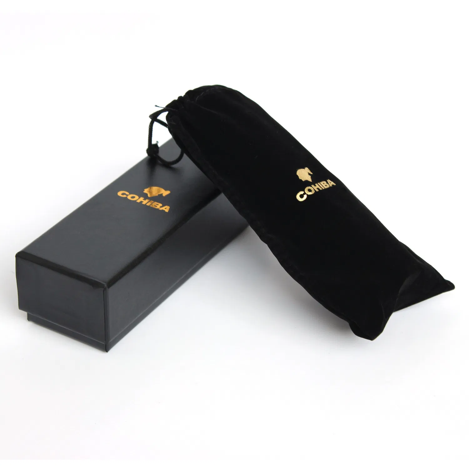 Classic Black Portable Carbon Fiber Wood Cedar Cigar Collection Humidor Tube