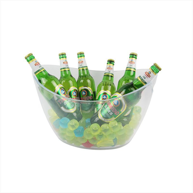 Custom Logo Bar Tub 8L Wine Champagne Beer Cooler Plastic Ice Bucket