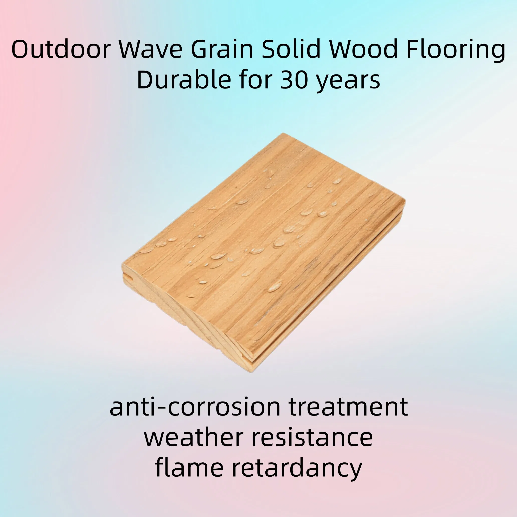 Natural Wave Grain Solid Pine Decking for Patio