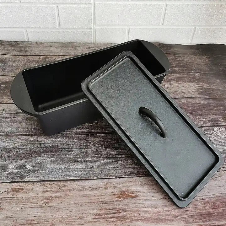 Rectangular Cast Iron Cast Iron Frying and Baking Dish with Lid Bread Pan Loaf Pan Bread Baking Tin