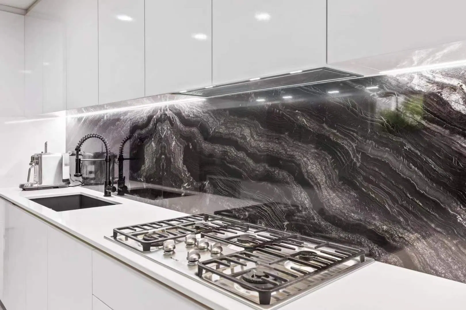 Black Granite Stone Basin Design for Bathroom Modern