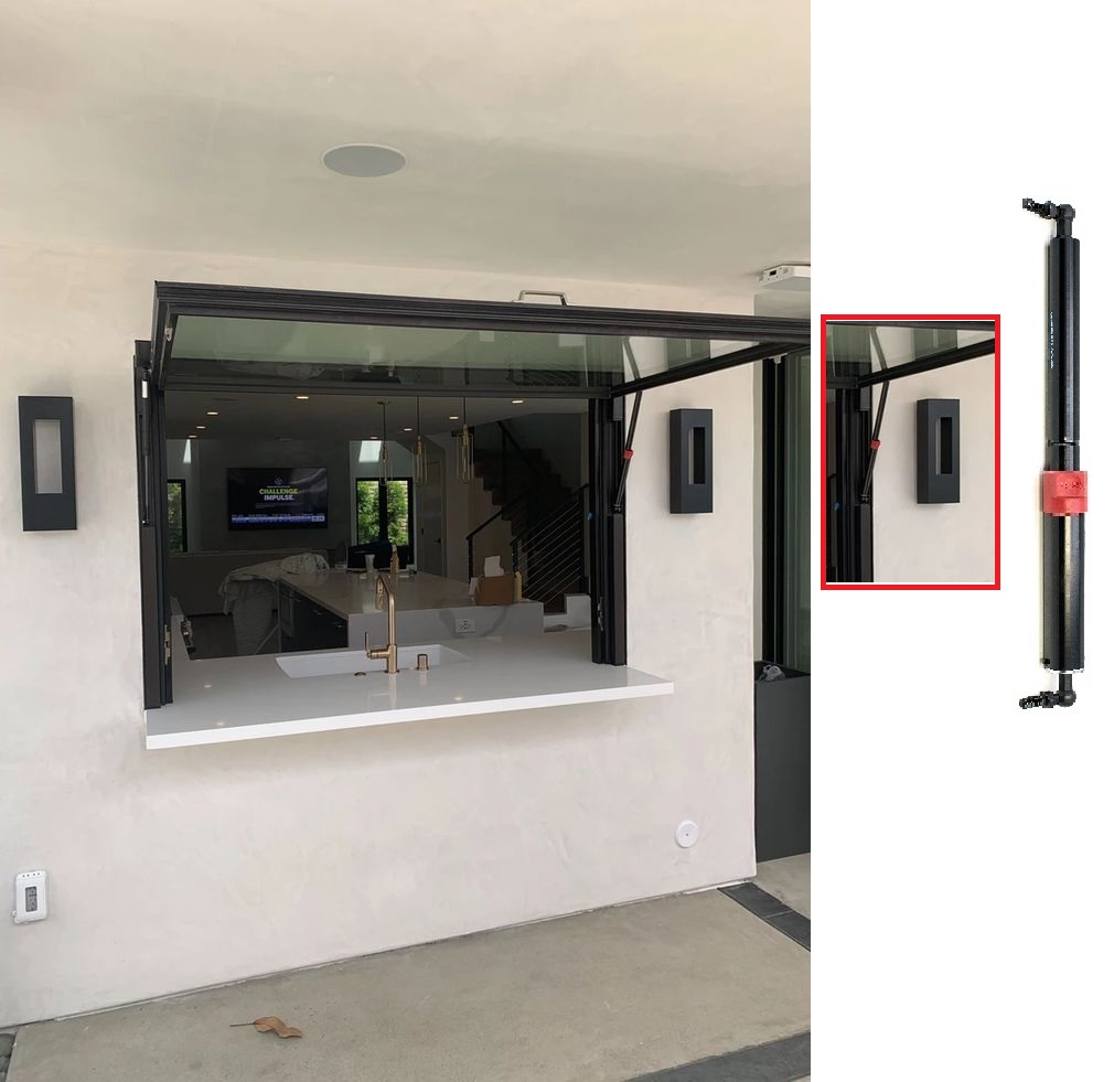 Industrial Gas Spring with Locking Shroud for Safety