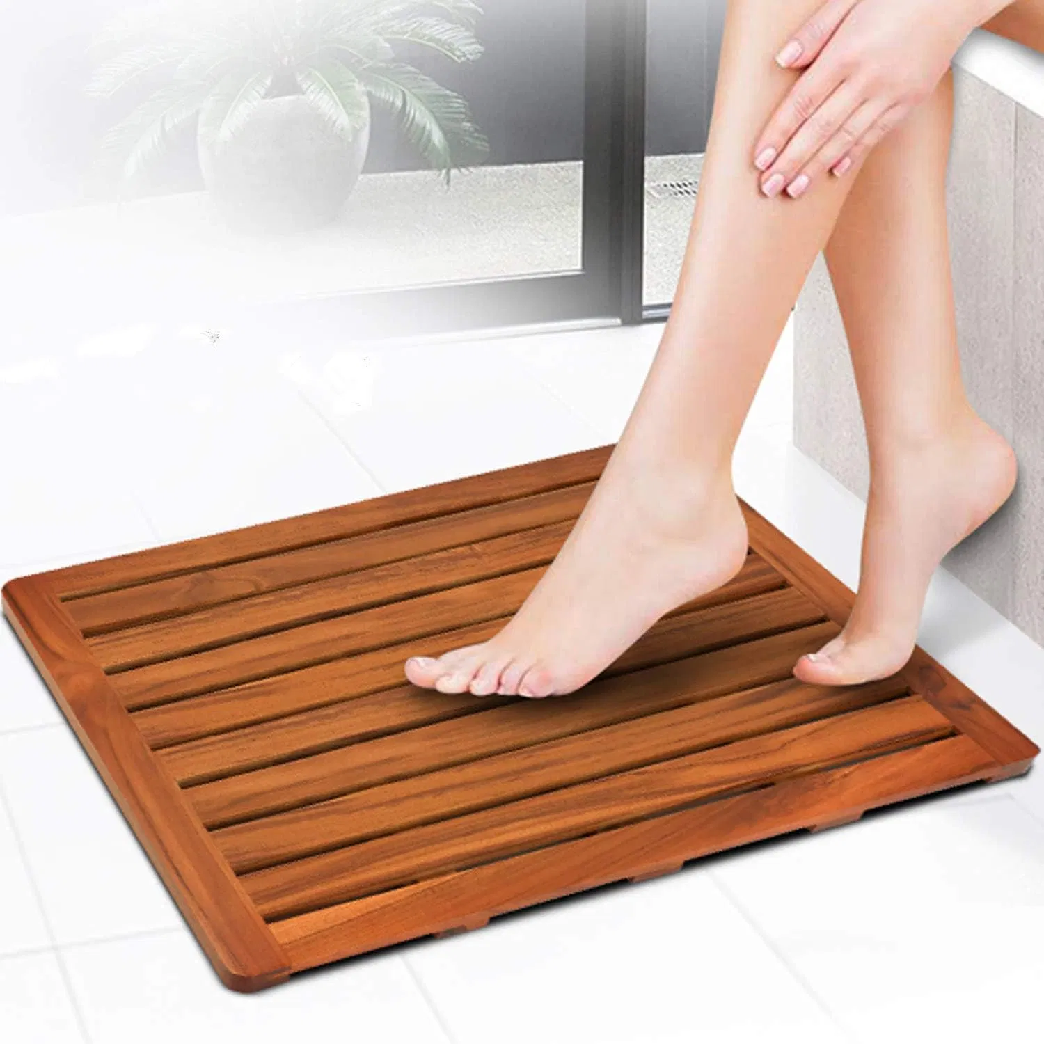 Acacia Wood, Household Simple, Bathroom, Shower Room, Non-Slip Mat, Wooden Bath Mat