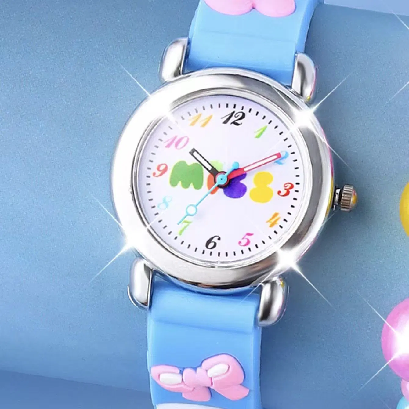 Cute Kids Watch Heart-Shaped Jewelry Blue