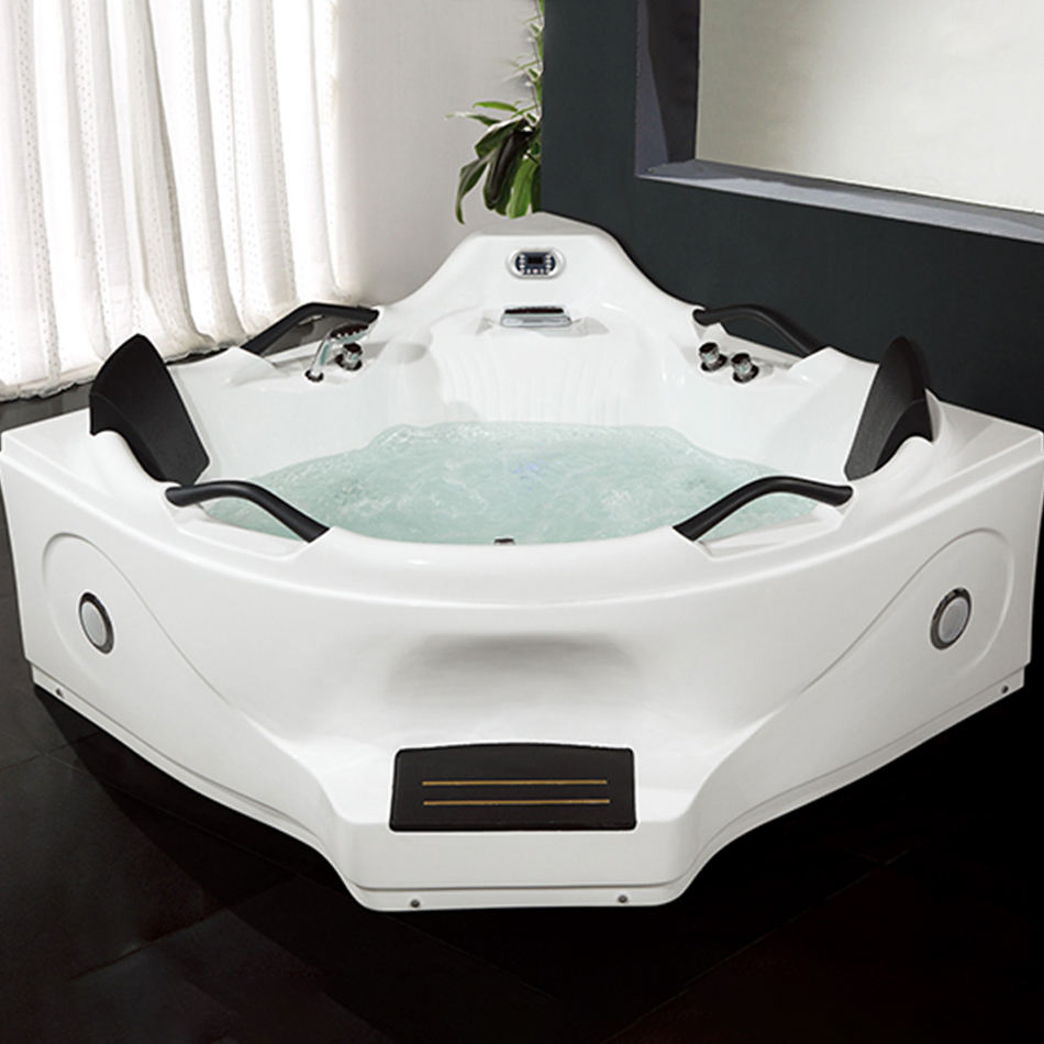 Угловая акриловая ванна HS-B219 с гидромассажем и подсветкой