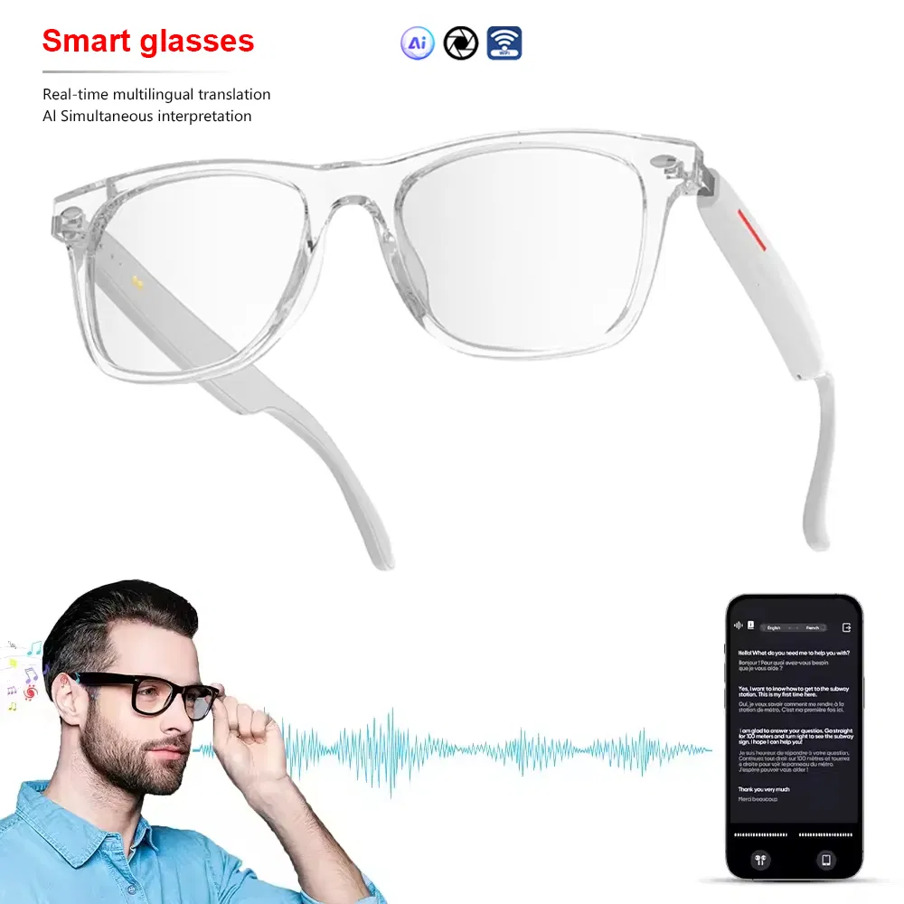 2025 E13-C Outdoor Sunglasses Ai Translation Wireless Bt Call Music Intelligent Control Eyeglasses Smart Glasses for Men Women