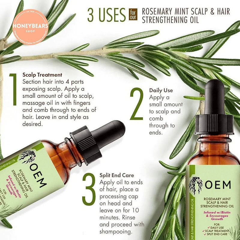 Rosemary Hair Growth Oil Shampoo and Conditioner Wholesale Natural Organic Hair Mask Hair Care Set for Women