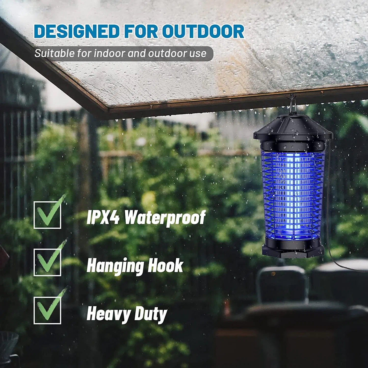 Powerful 20W Electric Bug Zapper for 1 Acre Coverage