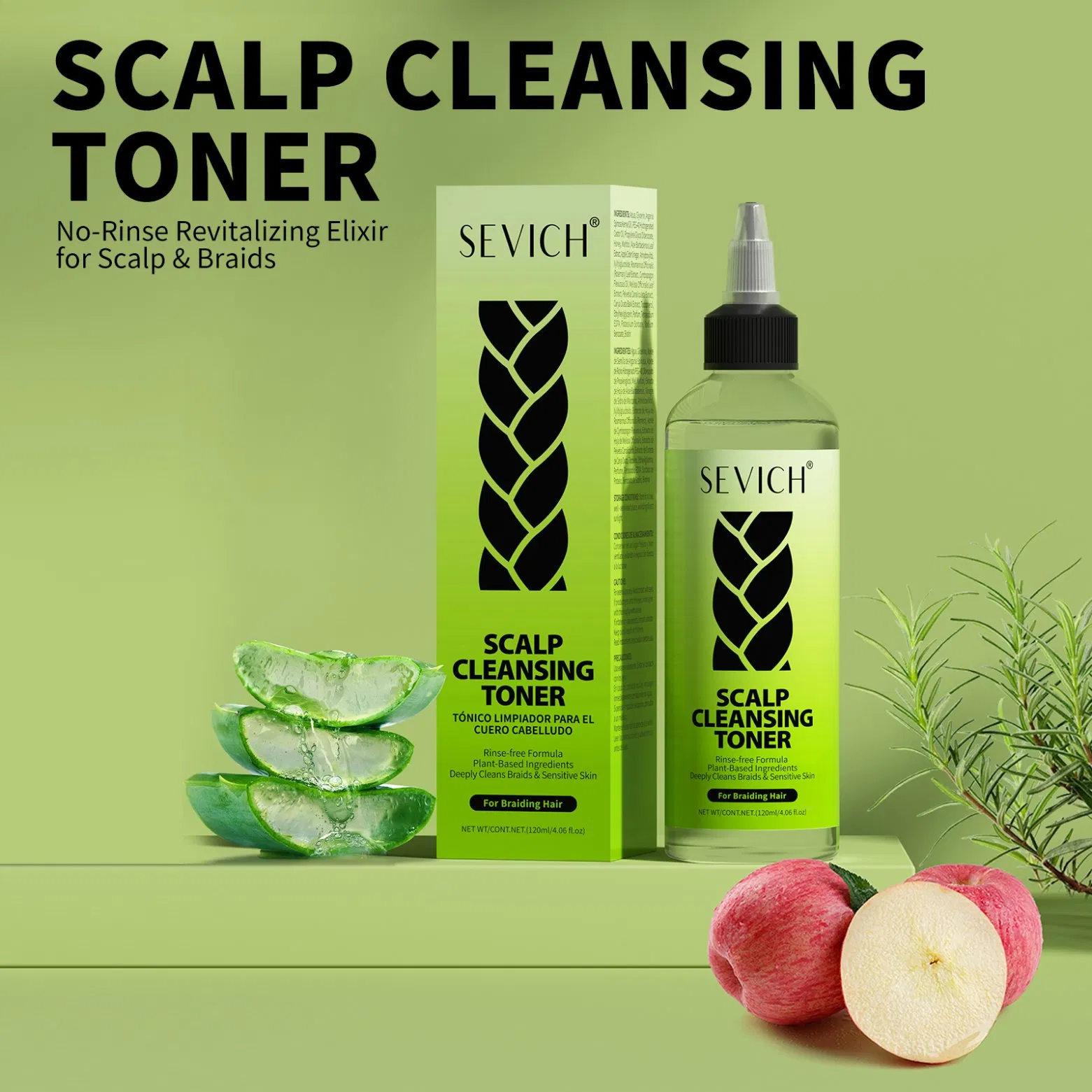 OEM Customized Natural Organic Rosemary Aloe Vera Nourishing Scalp Cleansing Hair Braid Dreadlock Toner Oil