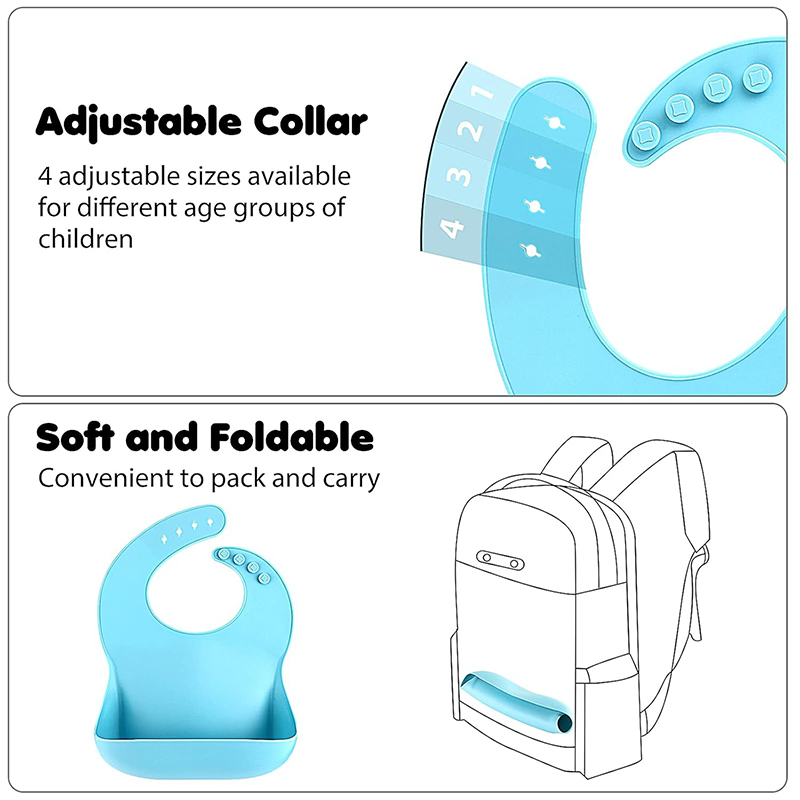 Lightweight Comfortable Silicone Baby Bib Washable Printed Baby Silicone Bibs Customizable Logo and Pattern
