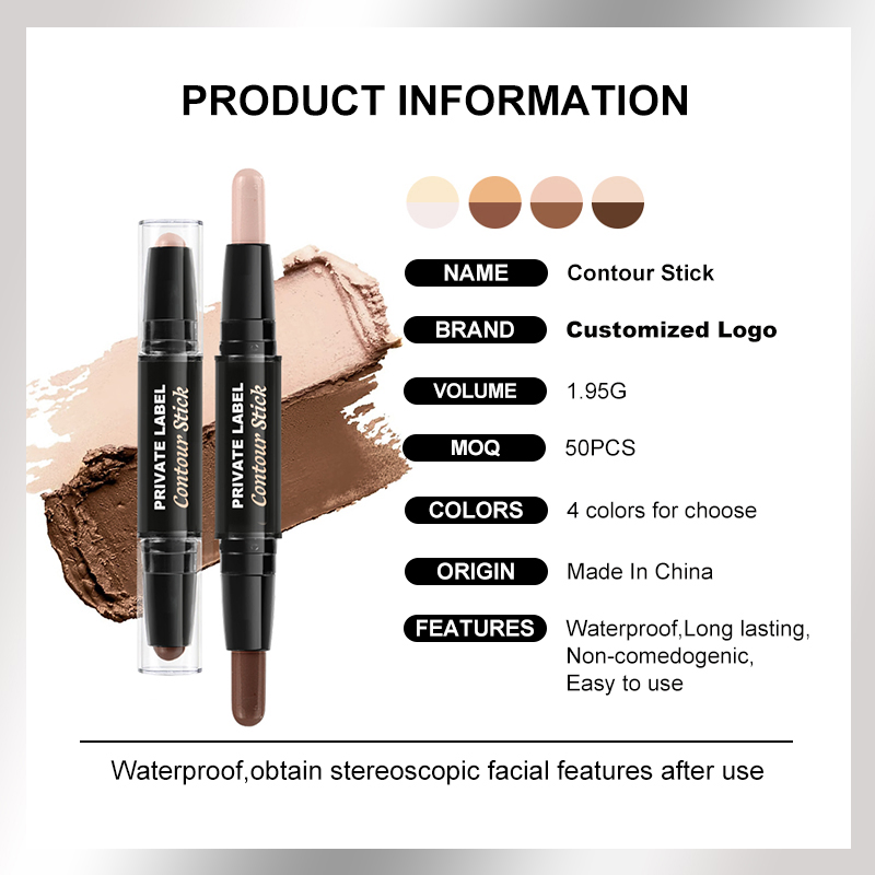 Contour Stick Customize Logo Double-Ended 3D Face Makeup Creamy Highlighter in Stock