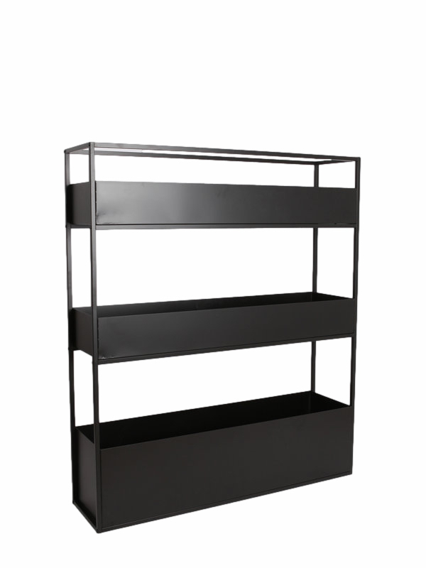 Black Metal Planter Shelf Kd