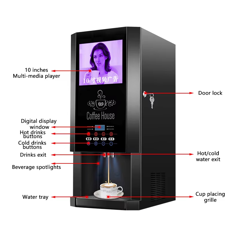 3 Flavours Hot Ice Coffee Machine Fully Automatic Instant Coffee Machine