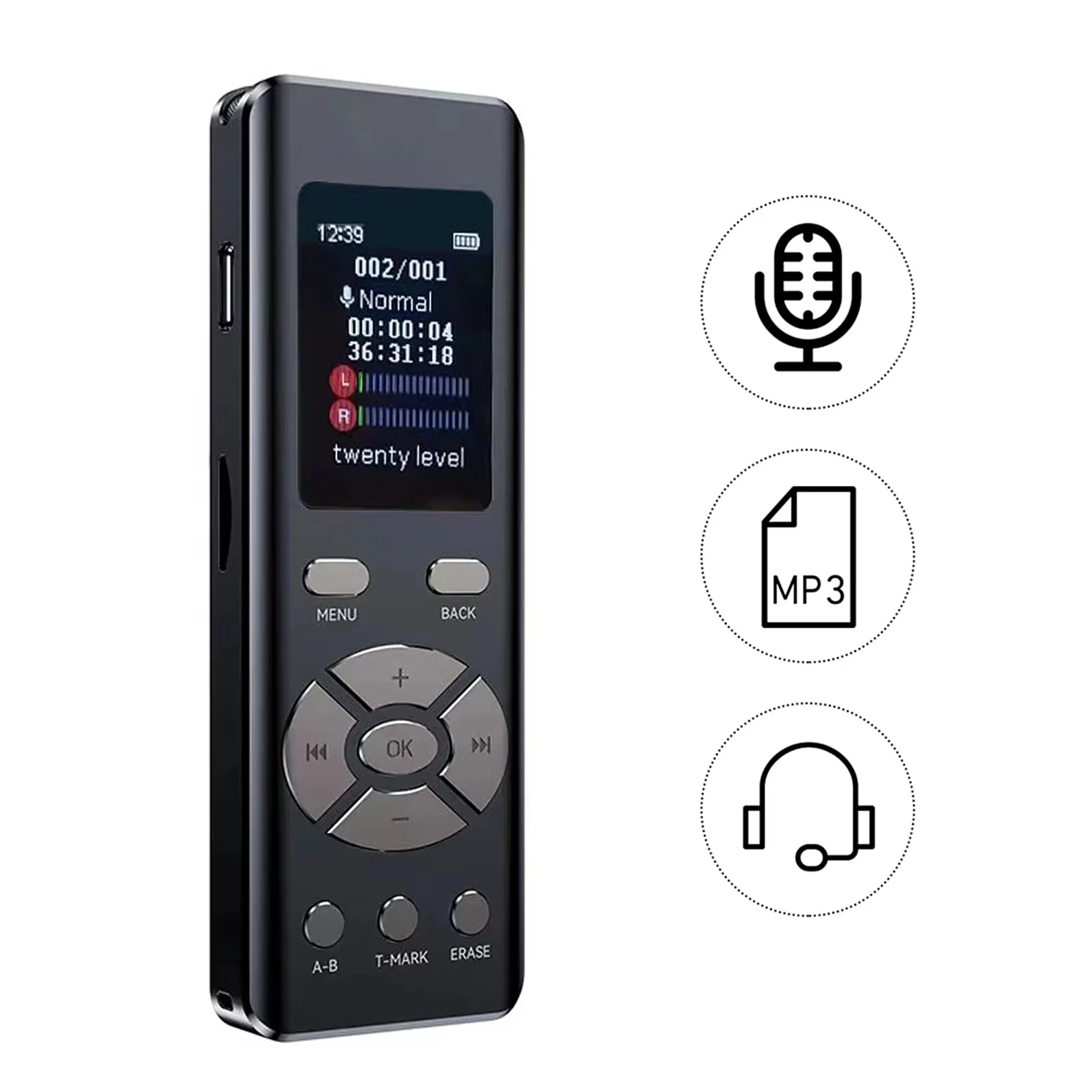 Портативный диктофон Smart Voice Recorder с микрофоном