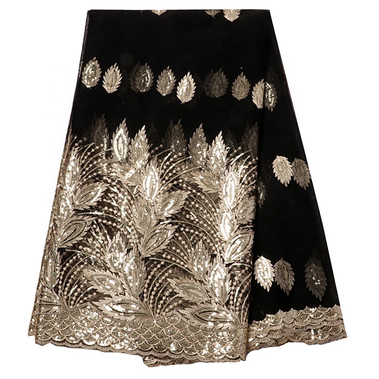 Кружево африканское вышитое с блестками для свадебного платья