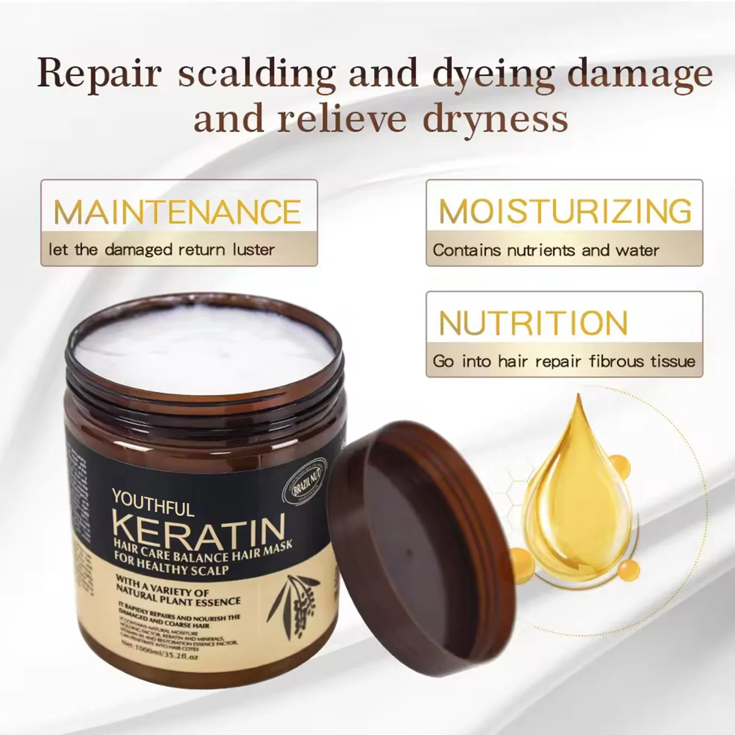 Organic Keratin Treatment Anti Frizzy Professional Karatin Hair Mask