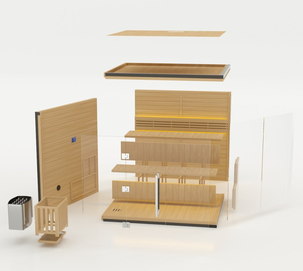 Сауна с печью и турмалином Hemlock, 6-8 человек