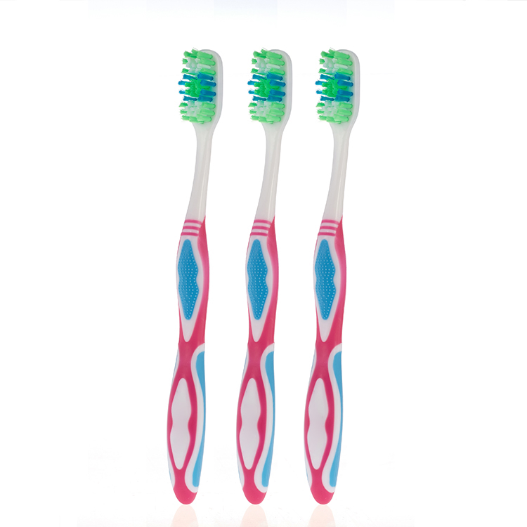 Wholesale Cheap Nylon Medium Bristles Manual Toothbrush OEM Private Label Adult Plastic Tooth Brush 2 in 1
