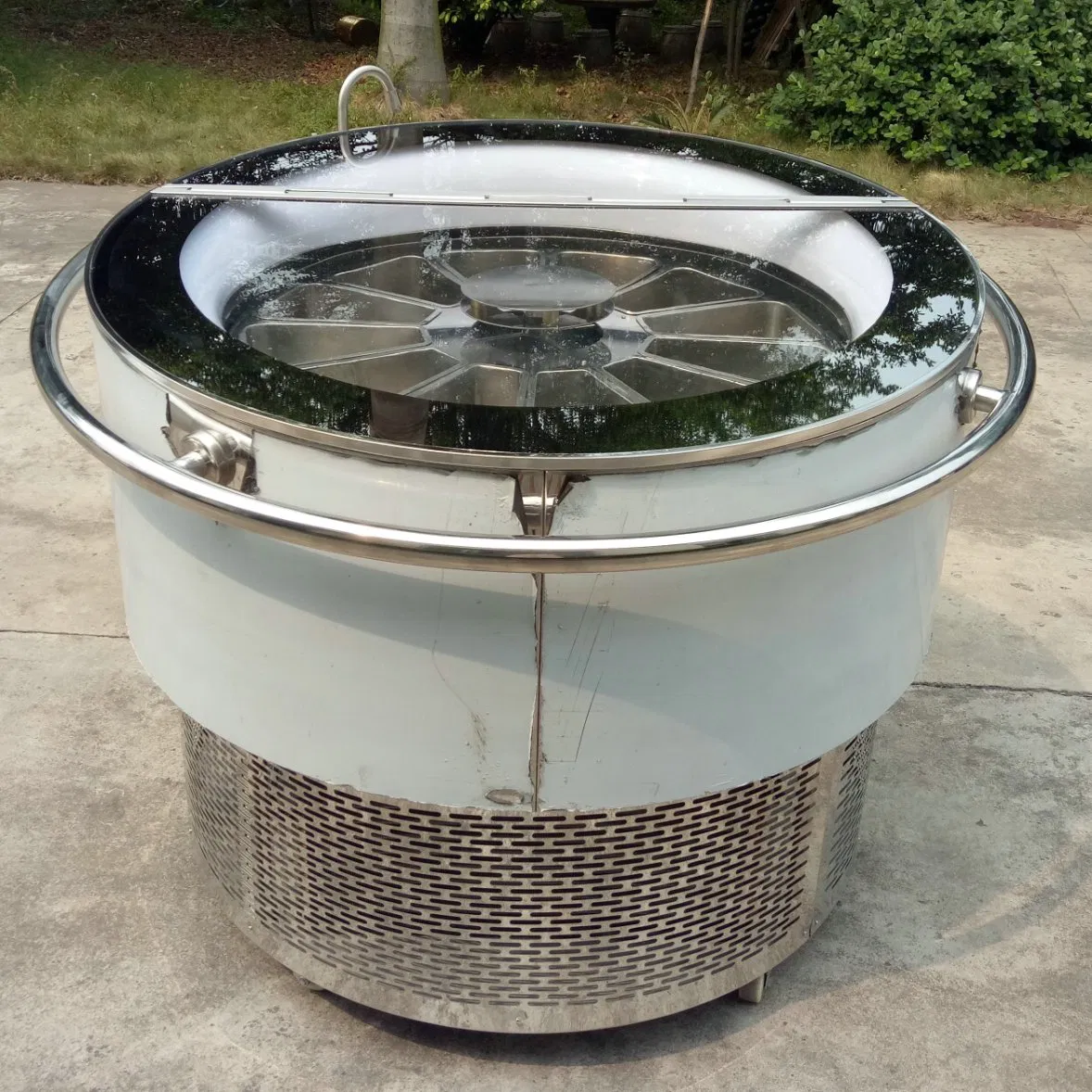 Round Shape Rotating Gelato Showcase with Water Sink and Tap