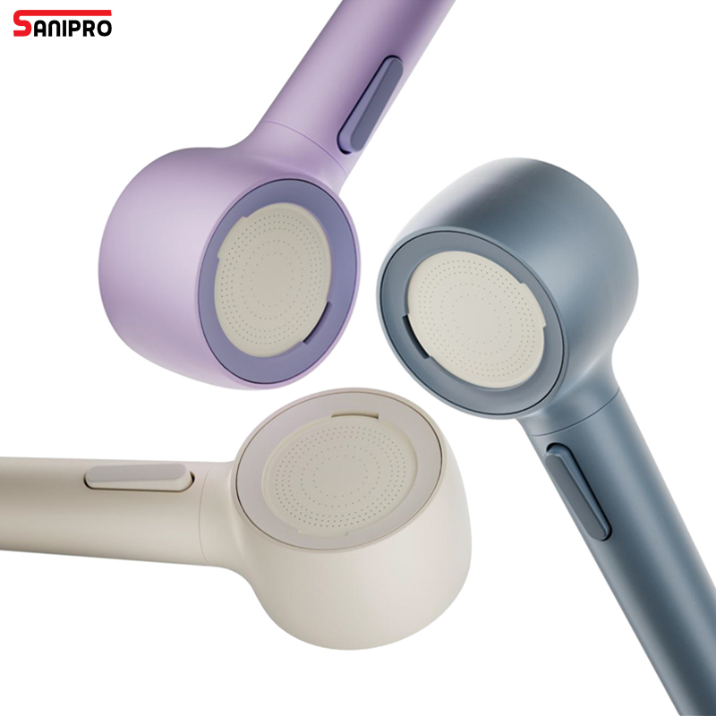 Sanipro Home Bathroom Bathing Showerhead One-Key Stop Water 4 Spray Modes 360 Degree Rotatable Flip Nozzle High Pressure Shower Head