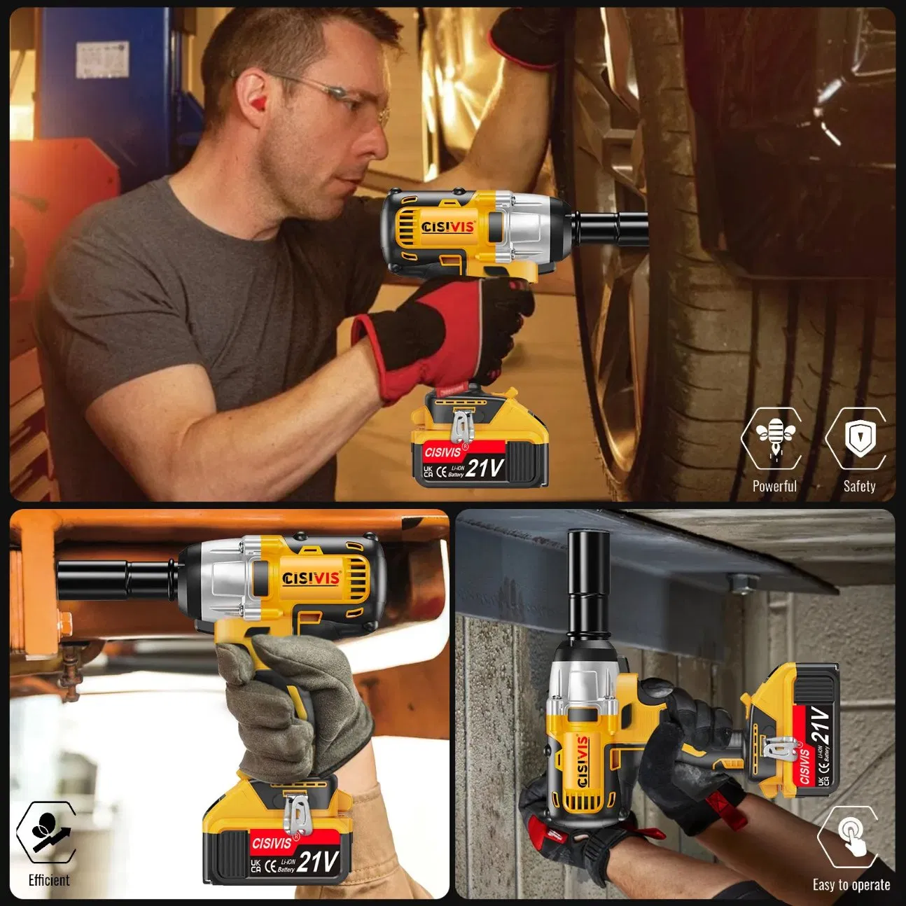 High-Torque 21V Custom Impact Wrench - Lightweight Cordless Tool