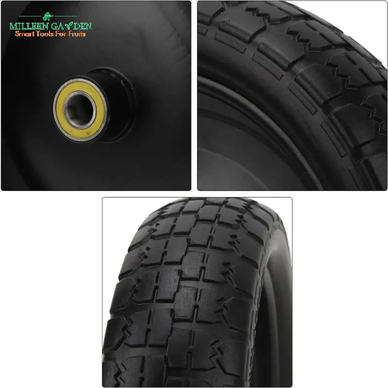 4.00-6 4 PU Foam Wheels with Iron Rim for Hand Truck Trolley Wheelbarrow Solid Tyre Hand Cart Trolley Polyurethane Wheel