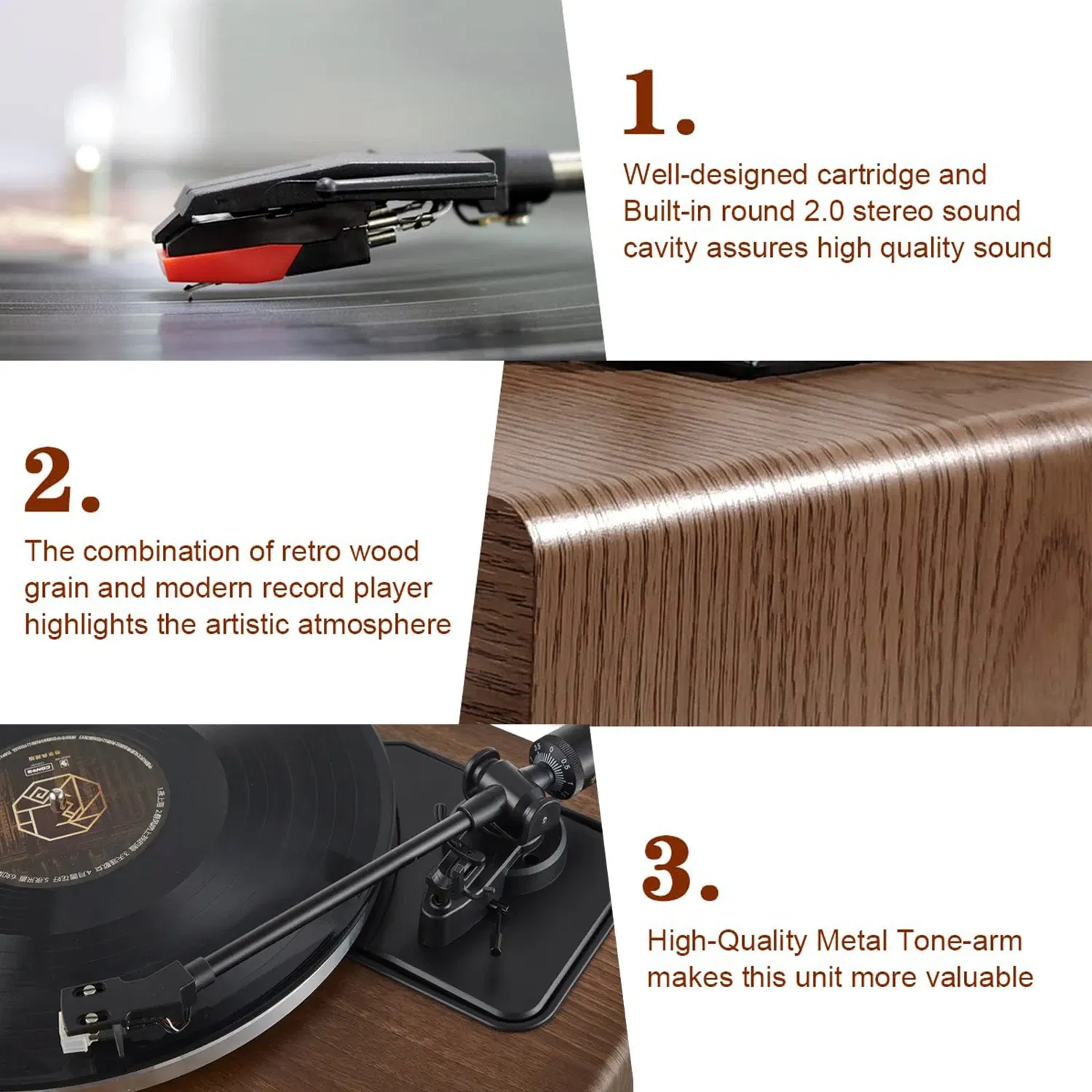 Винтажный проигрыватель винила Retro с Bluetooth