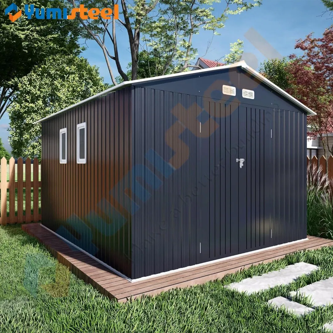 8X10 Tool Shed Thickened Galvanized Steel Large Storage Sheds with Vents