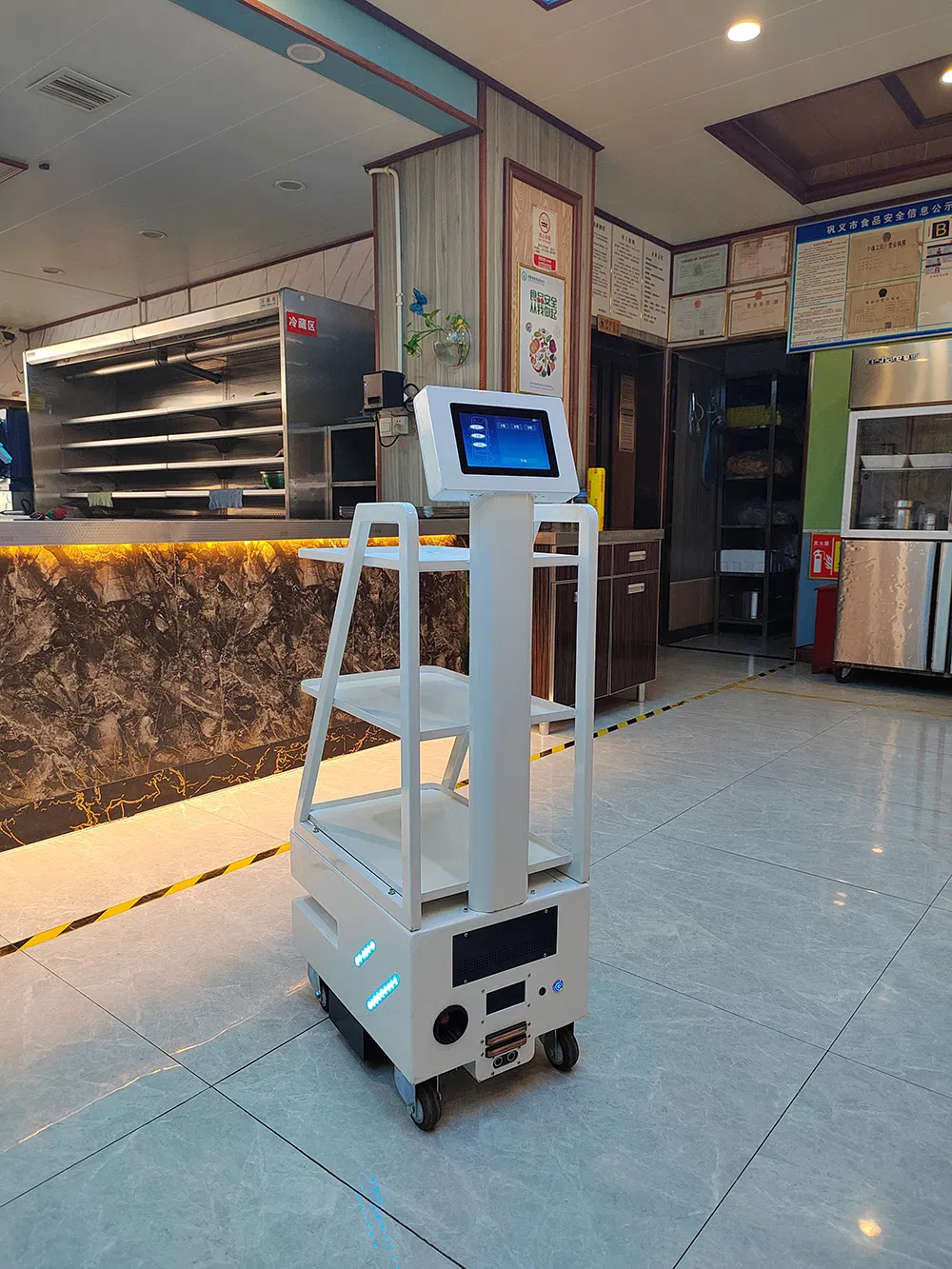 Ai Food Delivery Robot with 3D Full-Directional Obstacle Avoidance - 50kg Load Capacity Autonomous Serving Robot for Restaurant Hotel Catering