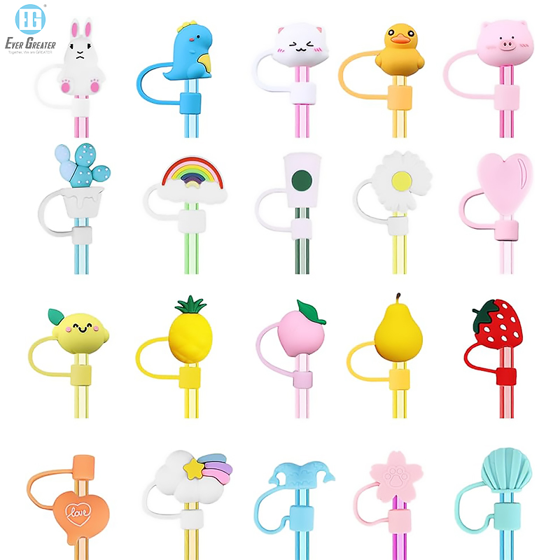Customized Portable Silicone Spill Proof Straw Topper Compatible