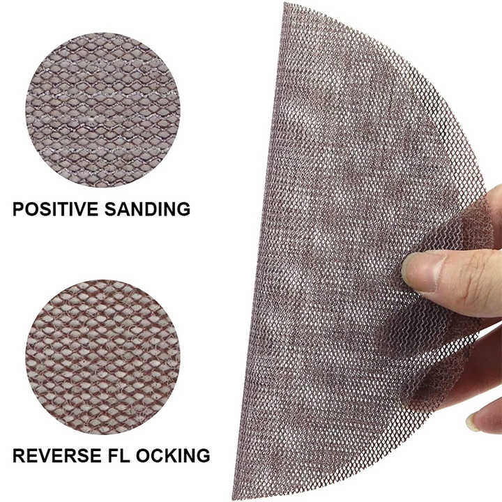 Hot Sale 80 Grit Mesh Abrasive Dust Free Sanding Discs 5 Inch Abranet Anti-Blocking Net Mesh Sanding Discs Factory Price