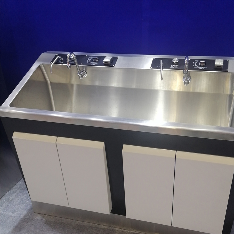 White and Black 304 Medical Stainless Steel Sensor and Knee Scrub Sink
