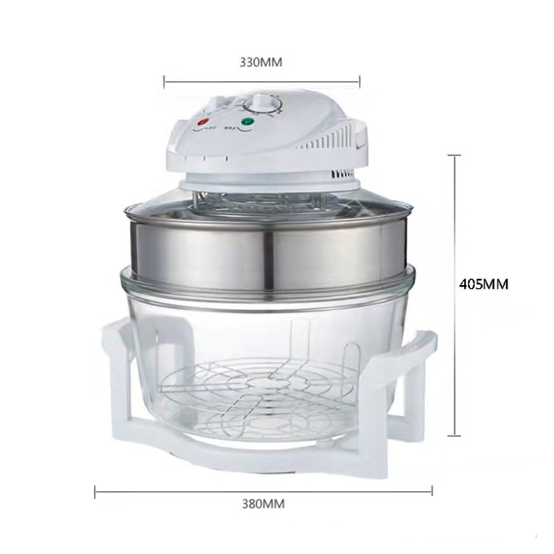 Low Cheap Price Halogen Oven 12L Visible Glass Air Fryer Convection Oven Electric Kitchen Cooker Silver Crest Convection Glass Bowl Halogen Oven Turbo Oven Sale